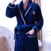 Kimono Homme Chemise peignoir-homme-bleu-marine-velour