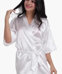 Peignoir Satin Blanc