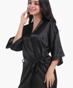 Peignoir Femme Satin Noir Peignoir Femme Satin Noir